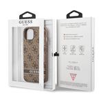 Zadný kryt Guess PU 4G Stripe pre iPhone 13 Brown
