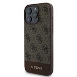 Zadný kryt Guess PU 4G Stripe pre iPhone 16 Pro Brown