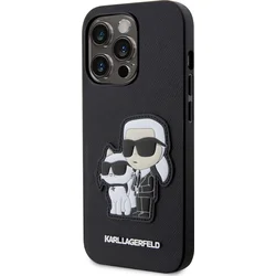 Zadný kryt Karl Lagerfeld PU Saffiano Karl and Choupette NFT pre iPhone 14 Pro Max Black
