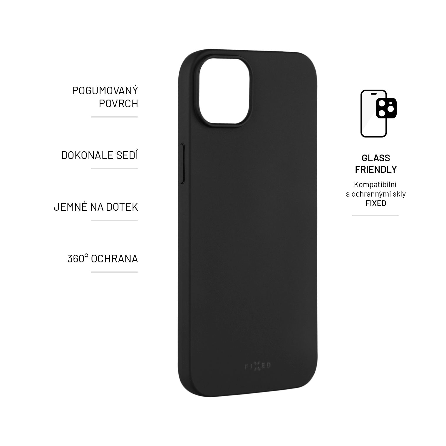 Zadný pogumovaný kryt FIXED Story pre Apple iPhone 14 Plus, čierny