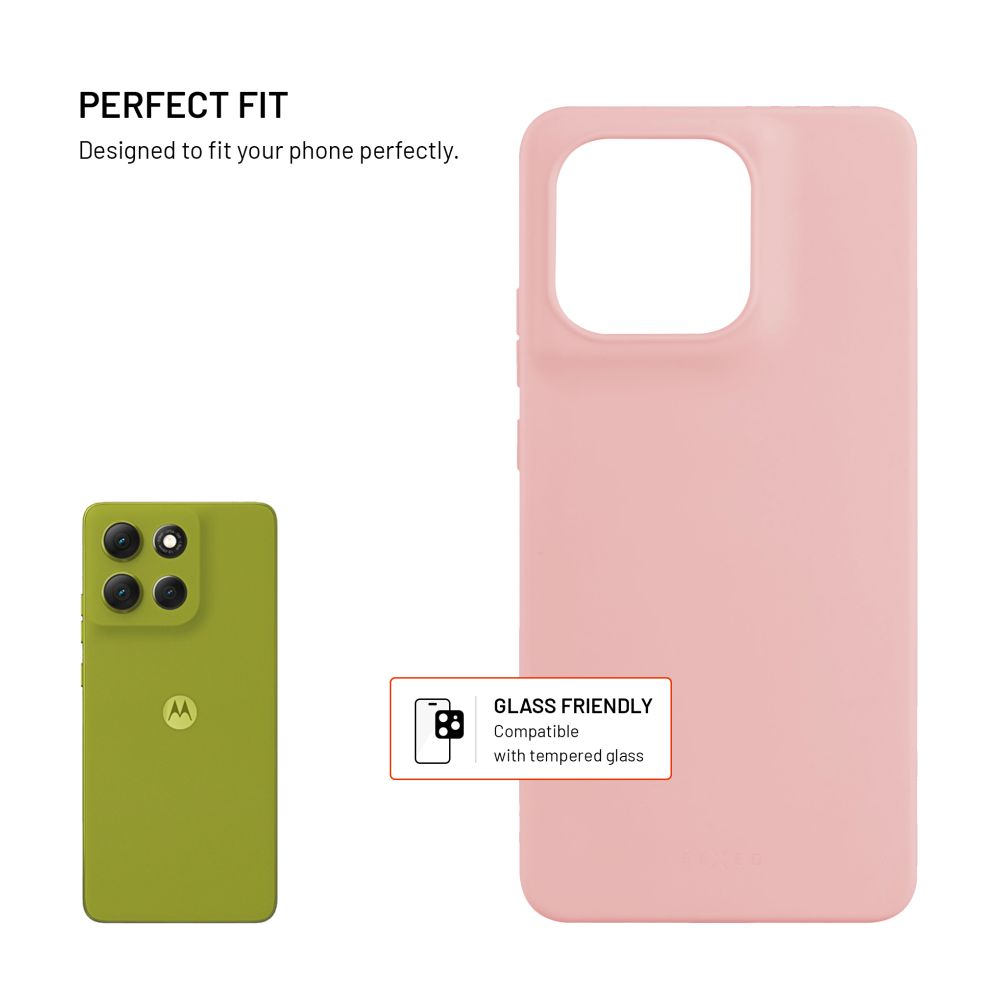 Zadný pogumovaný kryt FIXED Story pre Motorola Moto G86 5G/Power, ružový