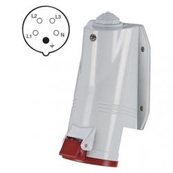 Zásuvka 5P 16A/400, IP44, montáž na stenu