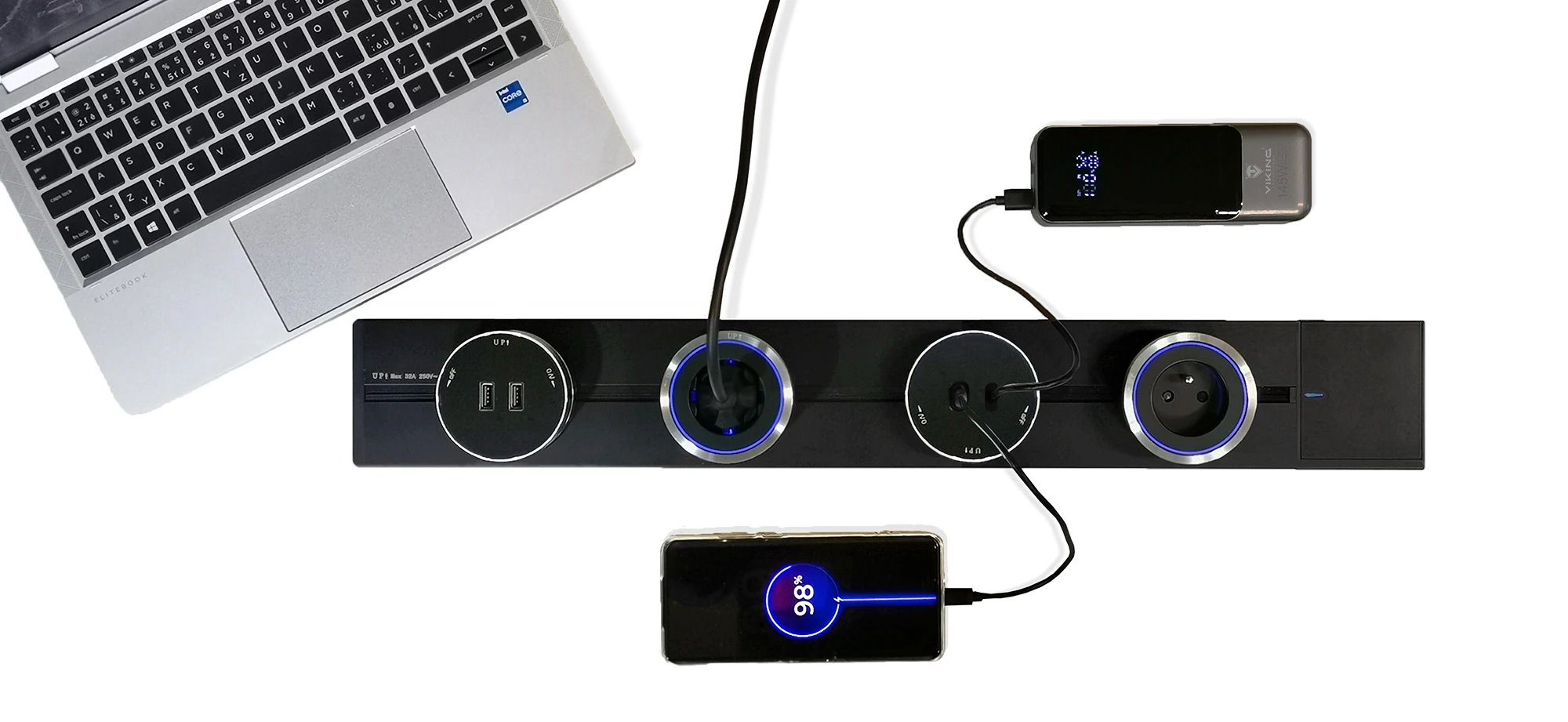 Zásuvkový modul Viking A20, černý