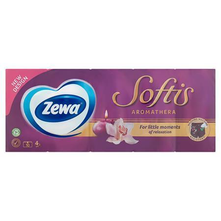 ZEWA papierové vreckovky, 3-vrstvové, 10x9ks "Softis Aromathera"