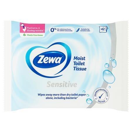 ZEWA Vlhčený toaletní papír, 42ks, pure