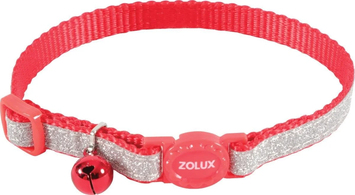 Zolux Obojek pro kočky SHINY nylon červený 10mm/30cm