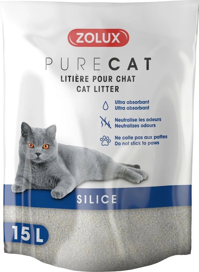 Zolux Podestýlka PURECAT natural silica 15l