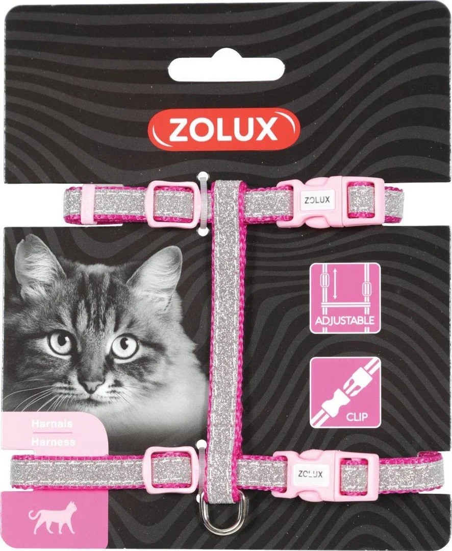 Zolux Postroj pro kočky SHINY nylon růžový