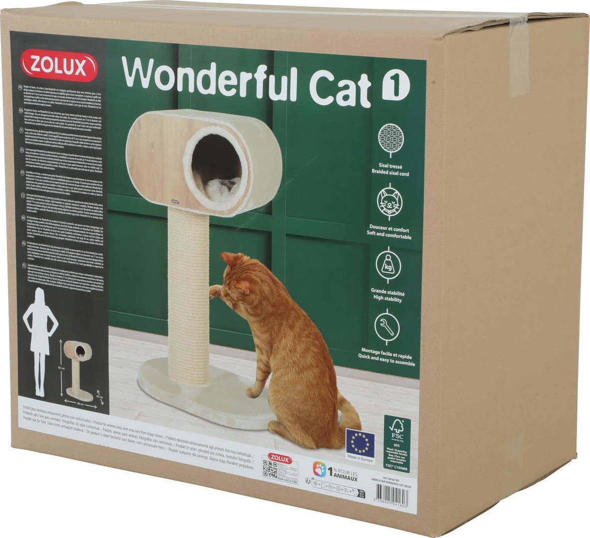Zolux Škrabadlo WONDERFUL CAT 1 béžová