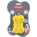 Zolux TITAN gumová kost s lanem M žlutá