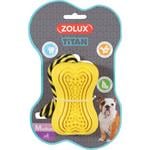 Zolux TITAN gumová kosť s lanom M žltá