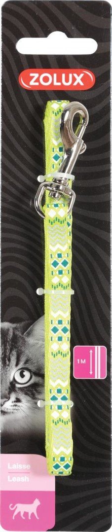 Zolux Vodítko pro kočky ETHNIC nylon zelené 1m