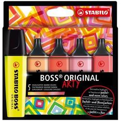 Zvýrazňovače STABILO "BOSS original Arty", 10 ks, teplé odtiene, 2-5 mm 70/5-02-1-20